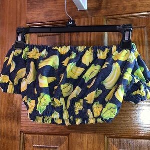 Omighty Banana off-shoulder top